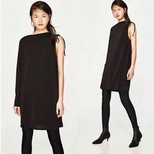 ZARA TRAFALUC One shoulder Little Black Dress S